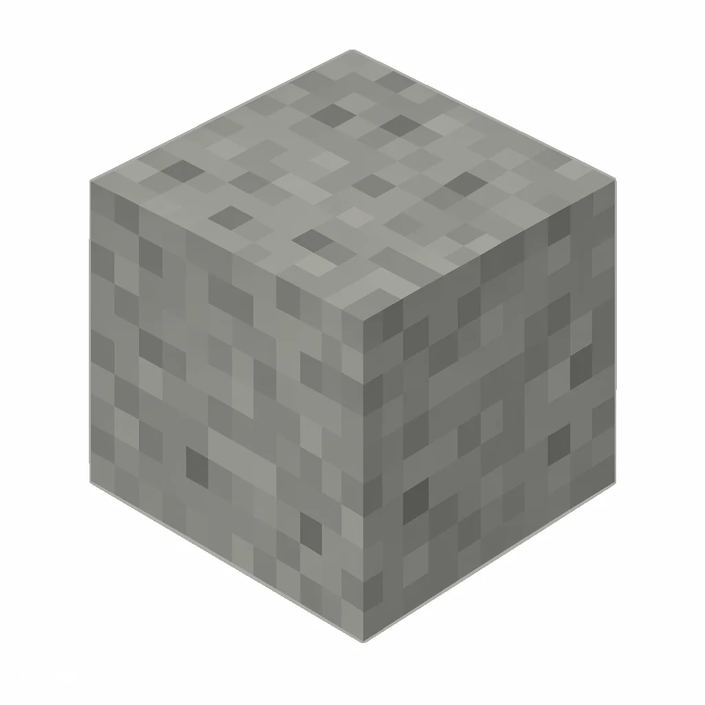 Pixel art illustration of a light gray concrete block with a fine speckled light gray cement texture