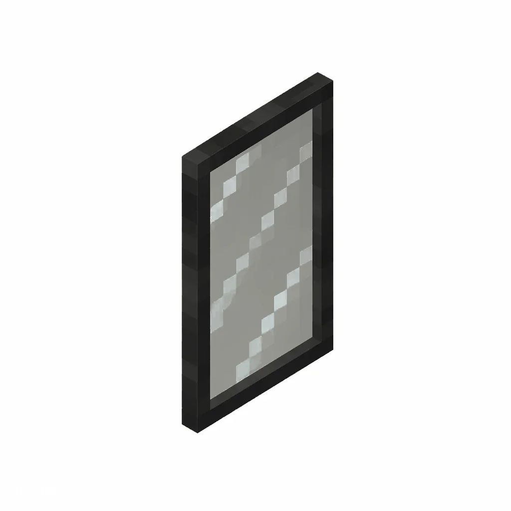 Pixel art illustration of a light gray stained glass pane, a thin tinted transparent panel