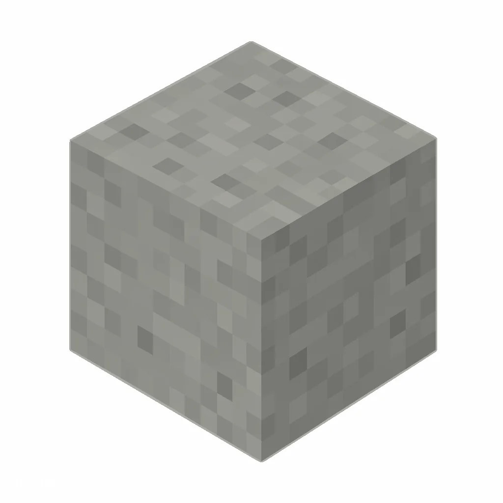 Pixel art illustration of a light gray terracotta block with a smooth matte light gray clay texture