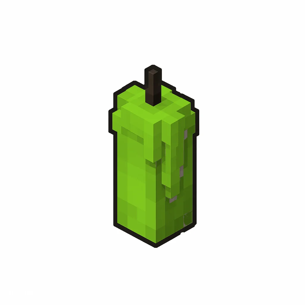 Pixel art illustration of an unlit lime candle with soft wax drips and a dark wick