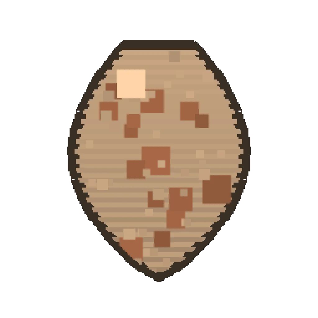 Pixel art illustration of a Llama Spawn Egg with a two-tone speckled shell