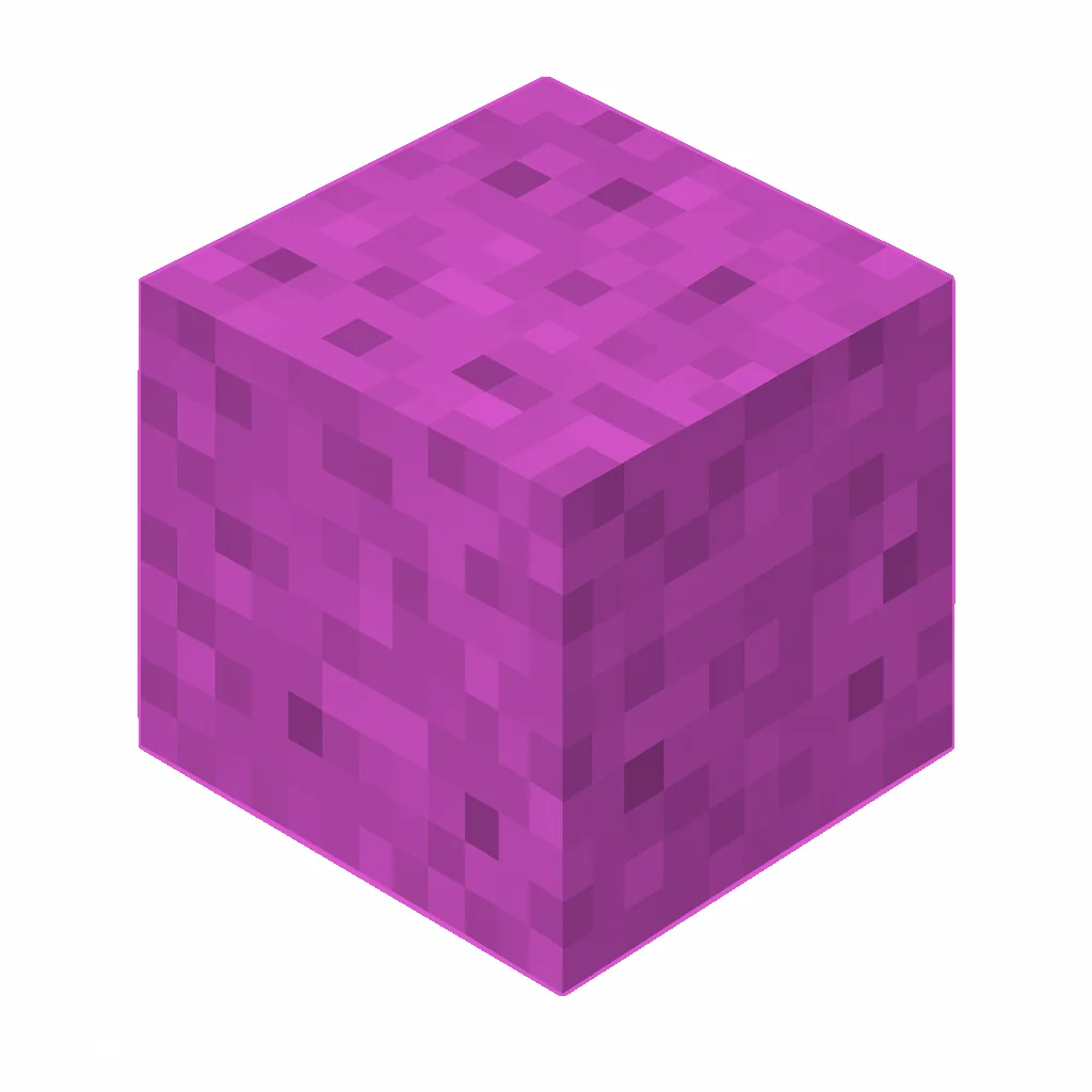 Pixel art illustration of a magenta concrete block with a fine speckled magenta cement texture