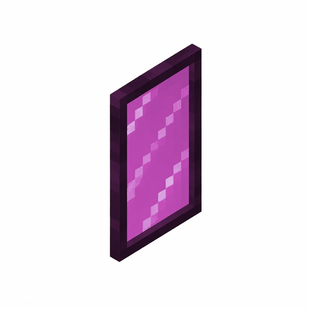 Pixel art illustration of a magenta stained glass pane, a thin tinted transparent panel