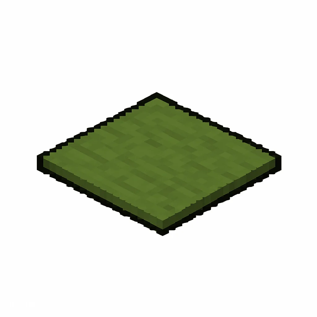 Pixel art illustration of a mossy green carpet with a soft leafy texture