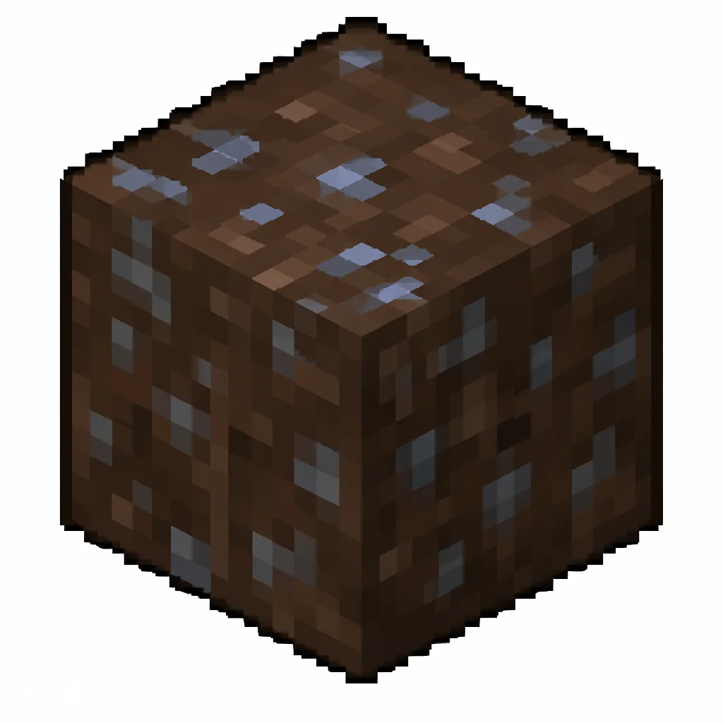Pixel art illustration of a mud in chunky voxel game style