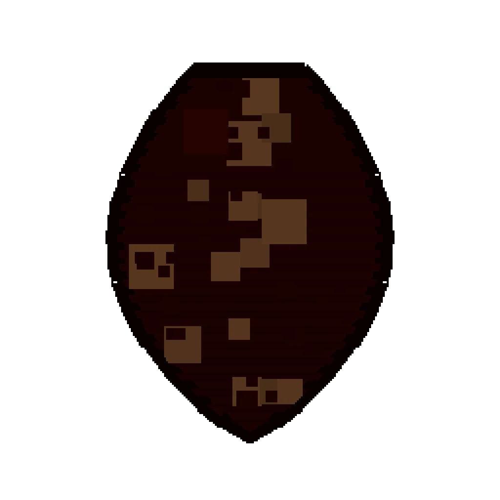 Pixel art illustration of a Mule Spawn Egg with a two-tone speckled shell