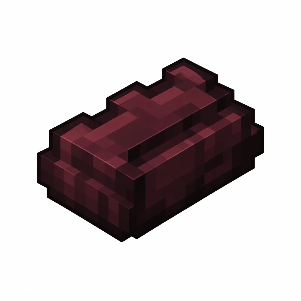 Pixel art illustration of a rectangular dark red-brown nether brick bar