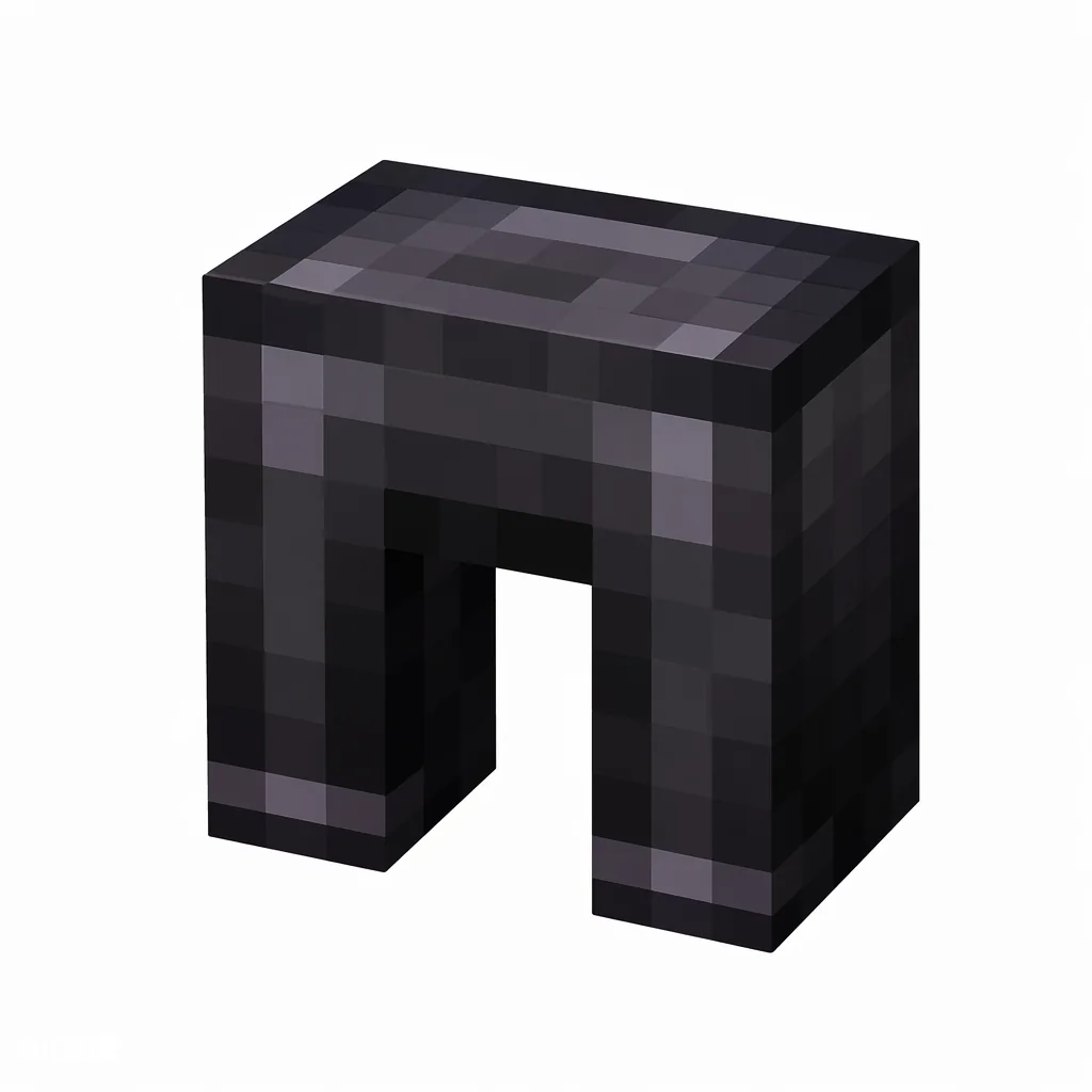 Pixel art illustration of a dark gray-black netherite leggings armor piece