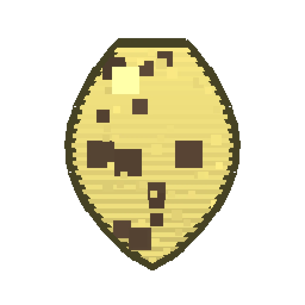 Pixel art illustration of an Ocelot Spawn Egg with a two-tone speckled shell