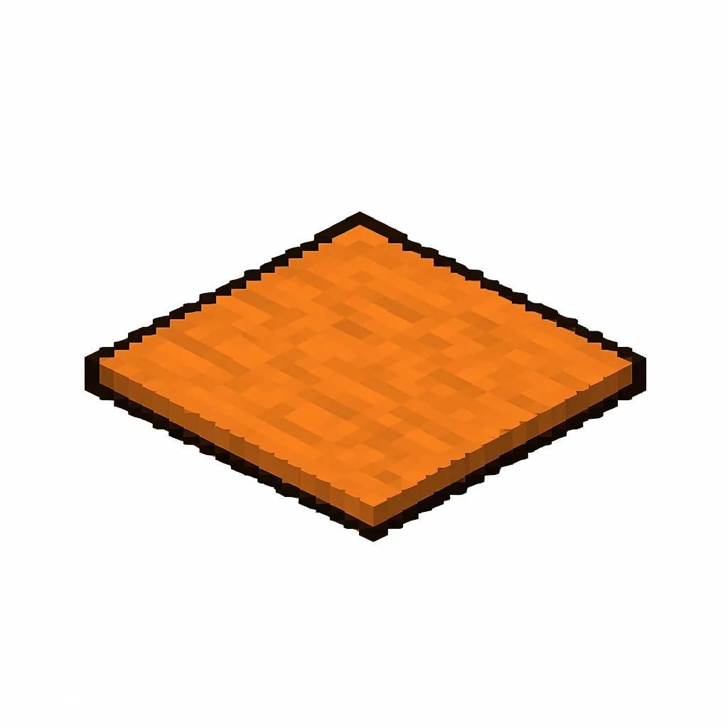 Pixel art illustration of an orange carpet, a thin flat woven floor covering