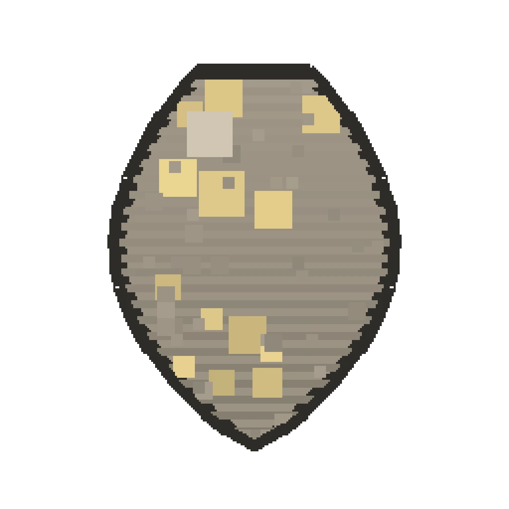 Pixel art illustration of a parched spawn egg with a two-tone speckled shell