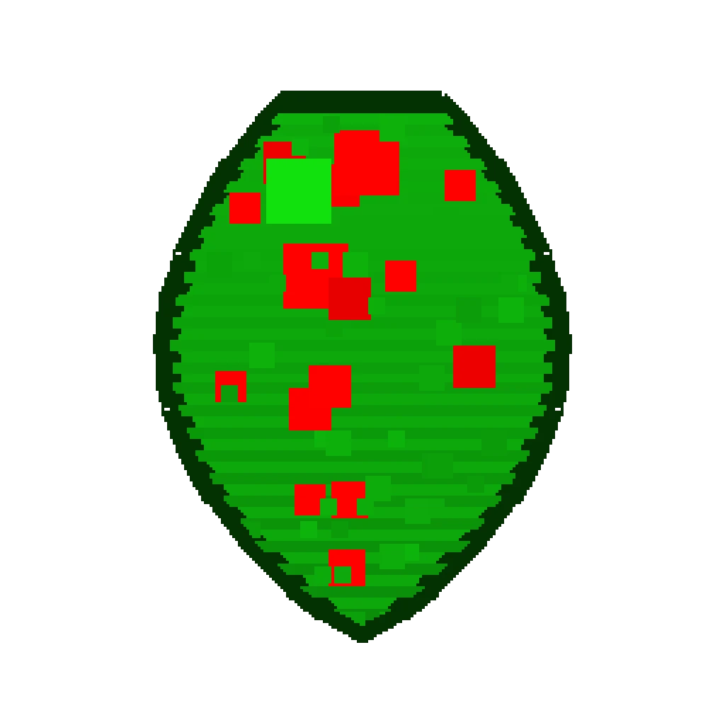 Pixel art illustration of a Parrot Spawn Egg with a two-tone speckled shell