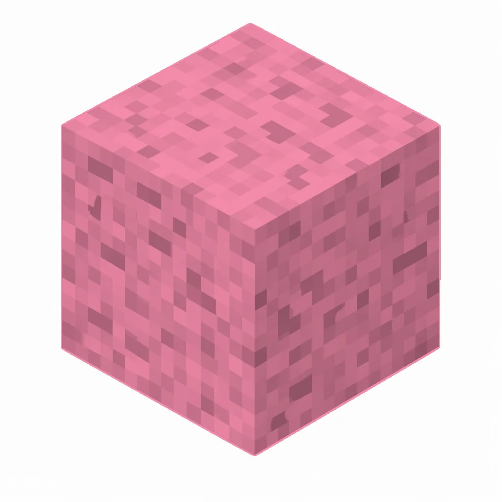 Pixel art illustration of a pink concrete powder block with a grainy powder texture