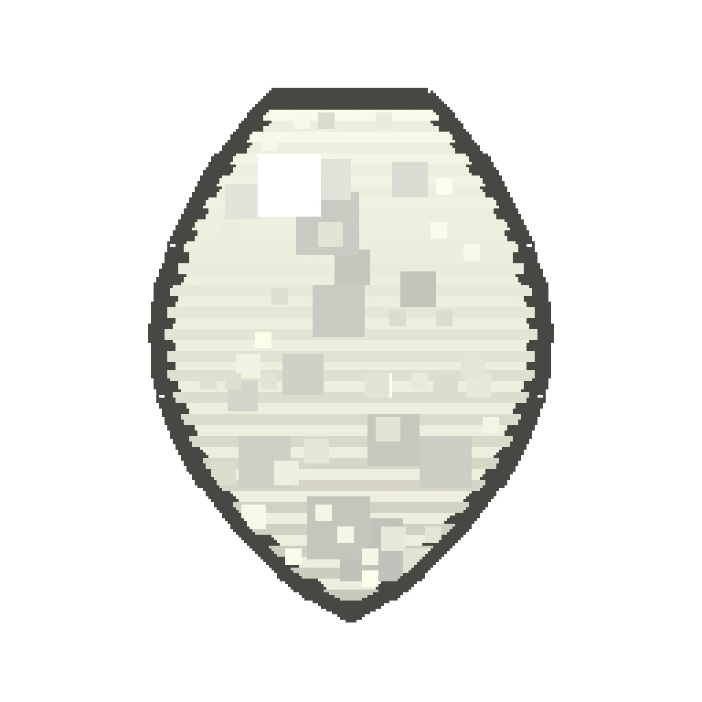 Pixel art illustration of a Polar Bear Spawn Egg with a two-tone speckled shell