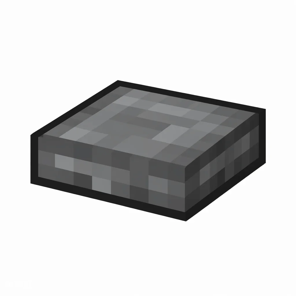 Pixel art illustration of a polished andesite slab, a half-height flat block