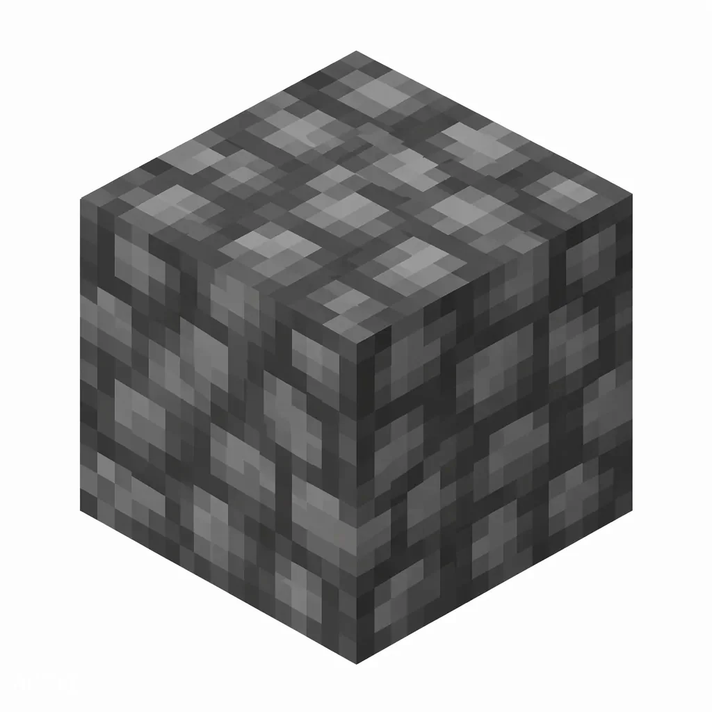 Pixel art illustration of polished blackstone bricks, a brick cube block