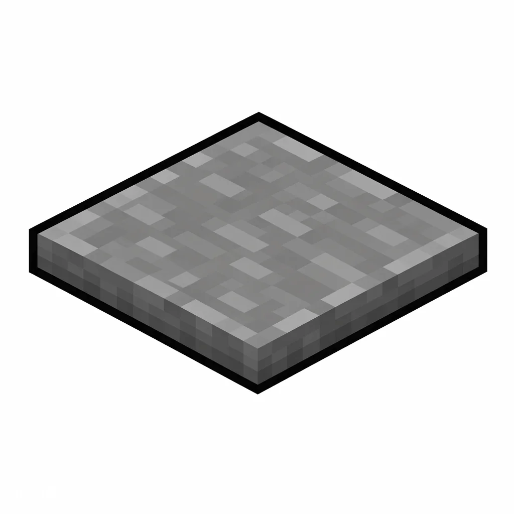 Pixel art illustration of a polished blackstone pressure plate in chunky voxel game style