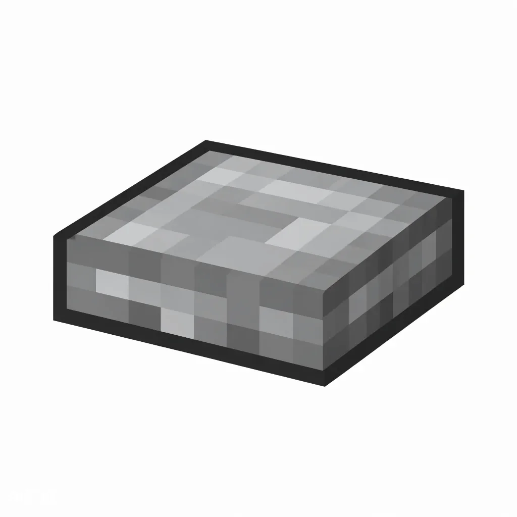 Pixel art illustration of a polished diorite slab, a half-height flat block