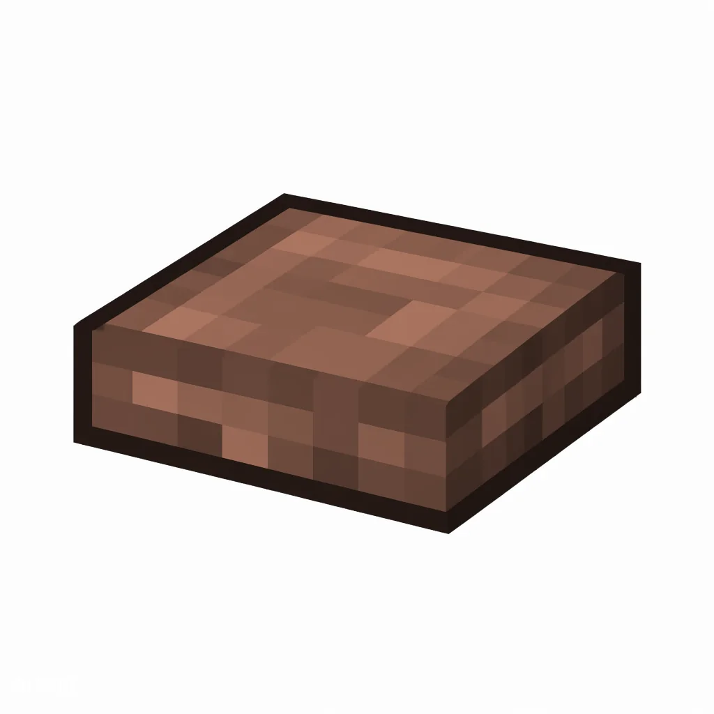 Pixel art illustration of a polished granite slab, a half-height flat block