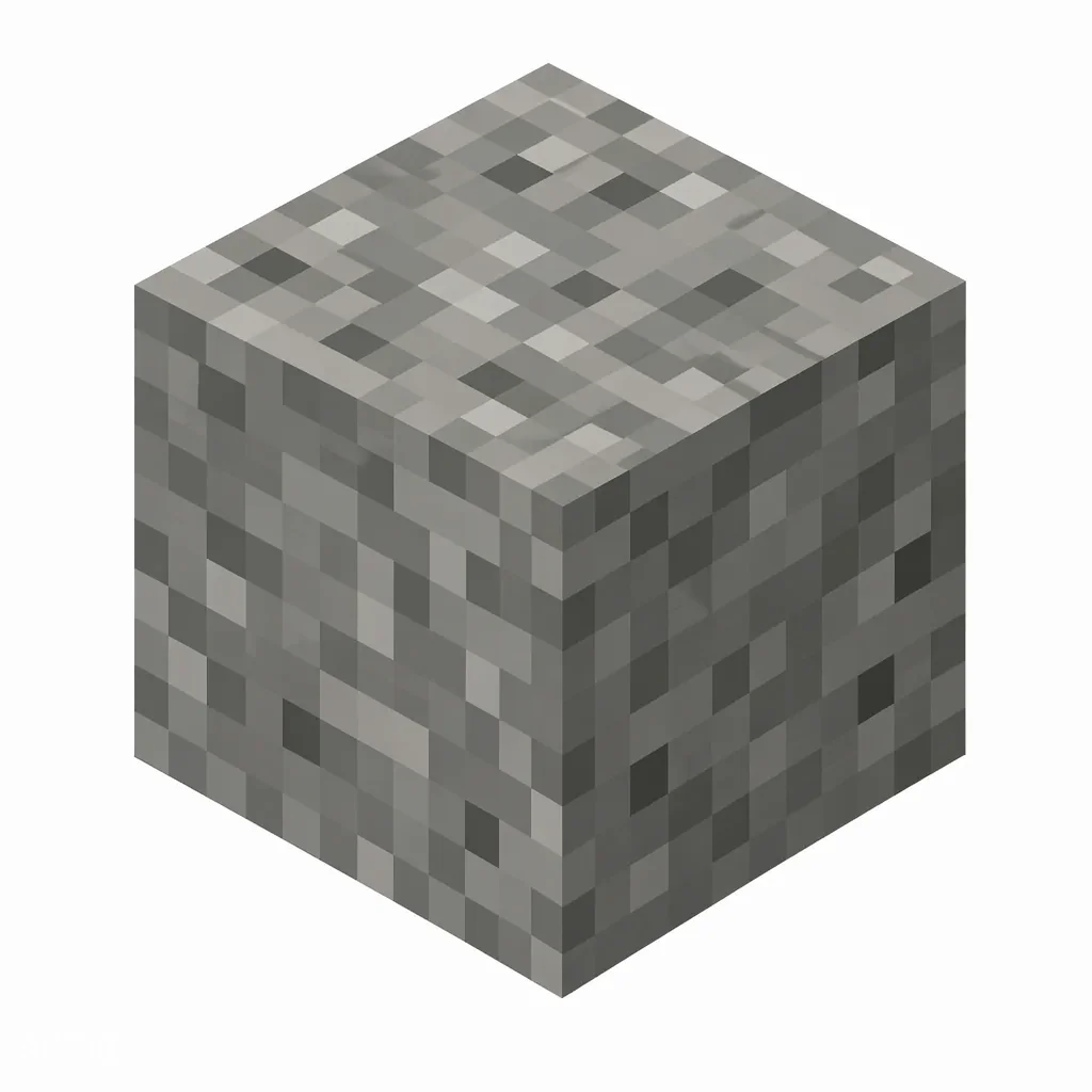Pixel art illustration of a polished tuff block with a smooth light gray-brown finish