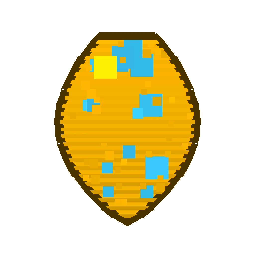 Pixel art illustration of a Pufferfish Spawn Egg with a two-tone speckled shell