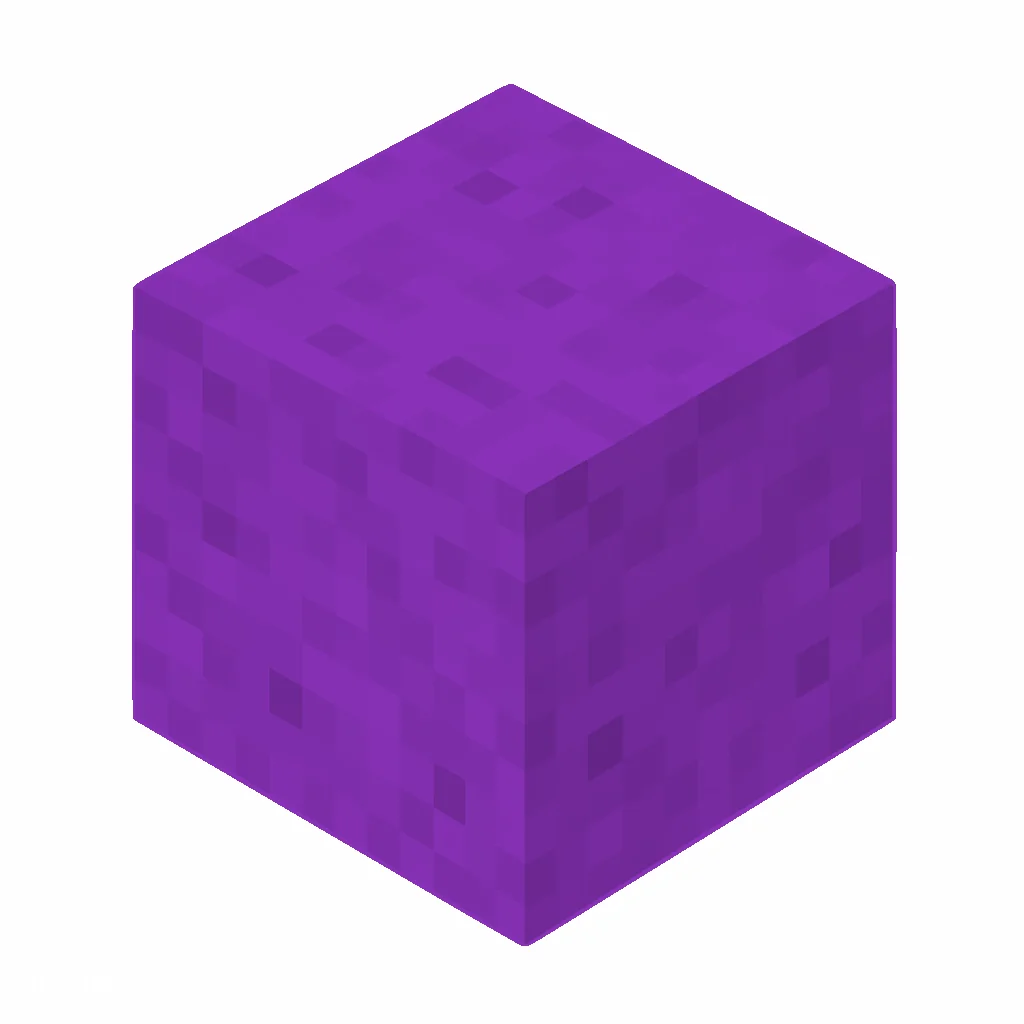 Pixel art illustration of a purple wool block with dense purple wool fibers