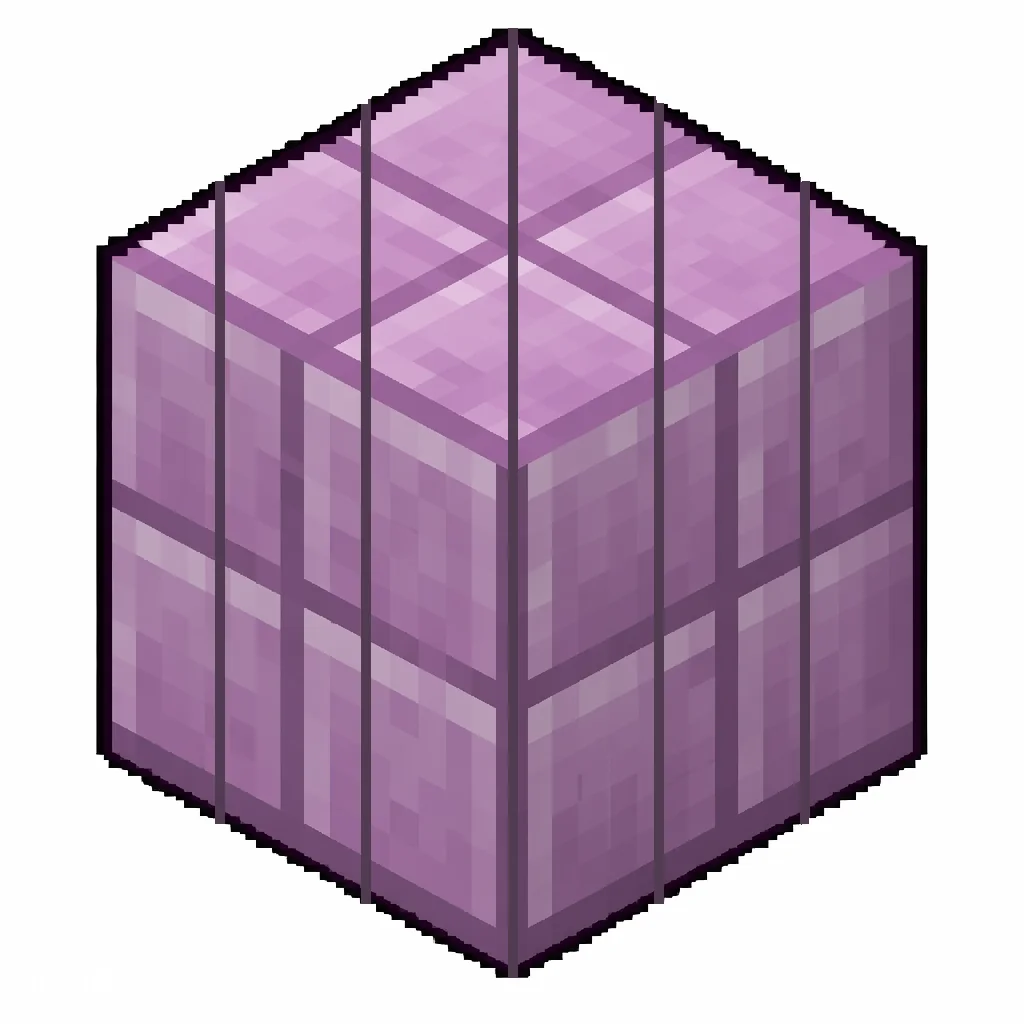 Pixel art illustration of a purpur pillar in chunky voxel game style