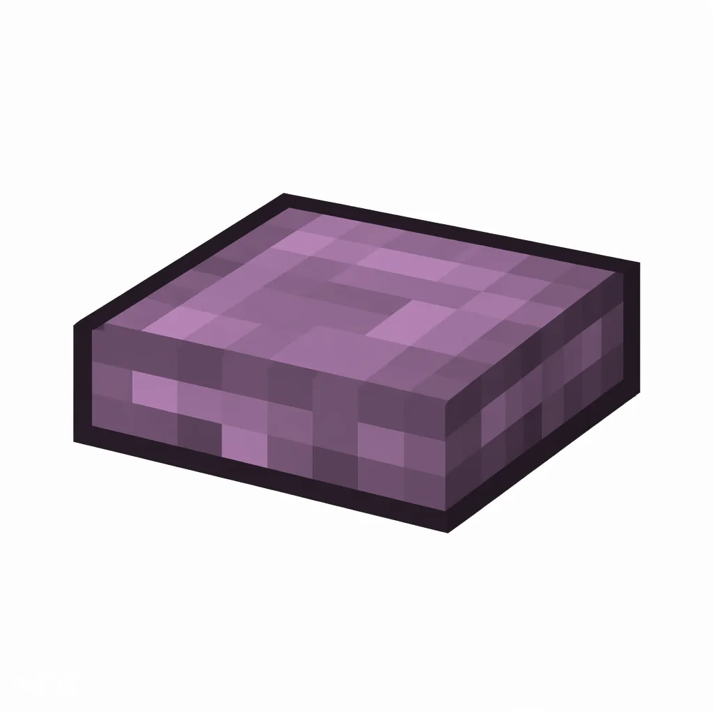 Pixel art illustration of a purpur slab, a half-height flat block