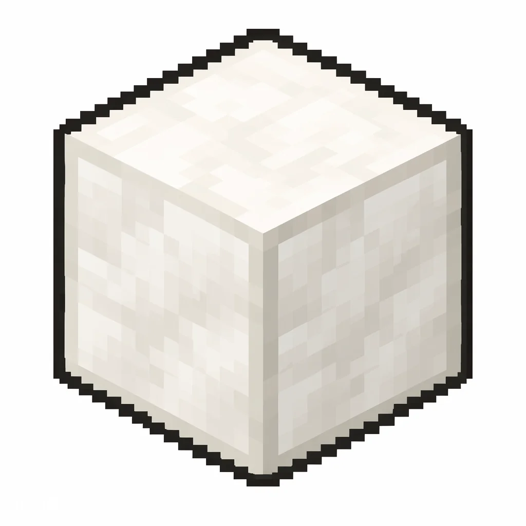 Pixel art illustration of a block of quartz in chunky voxel game style
