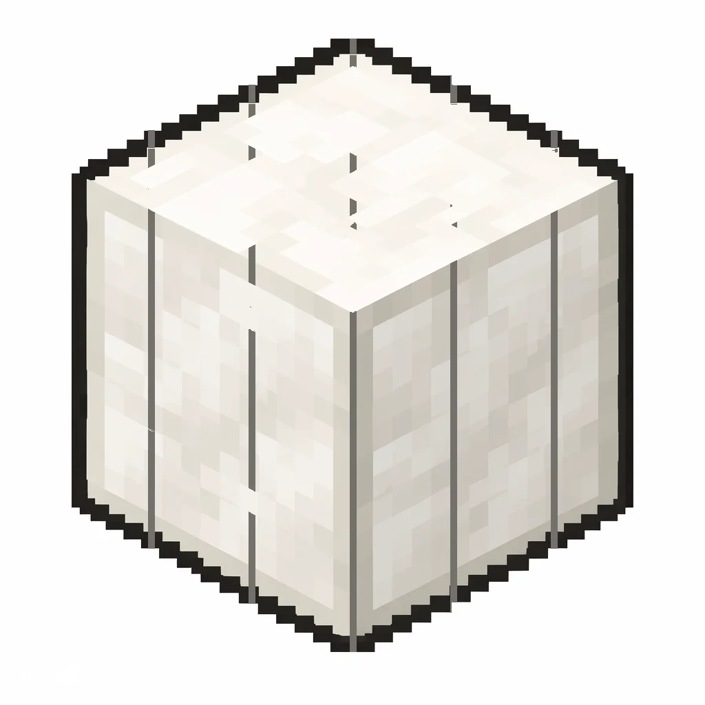 Pixel art illustration of a quartz pillar in chunky voxel game style