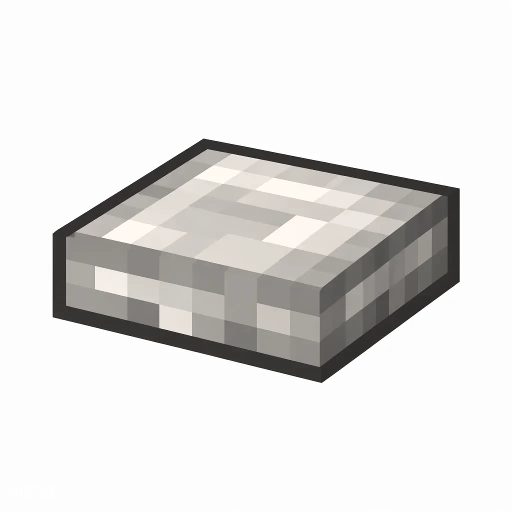 Pixel art illustration of a quartz slab, a half-height flat block