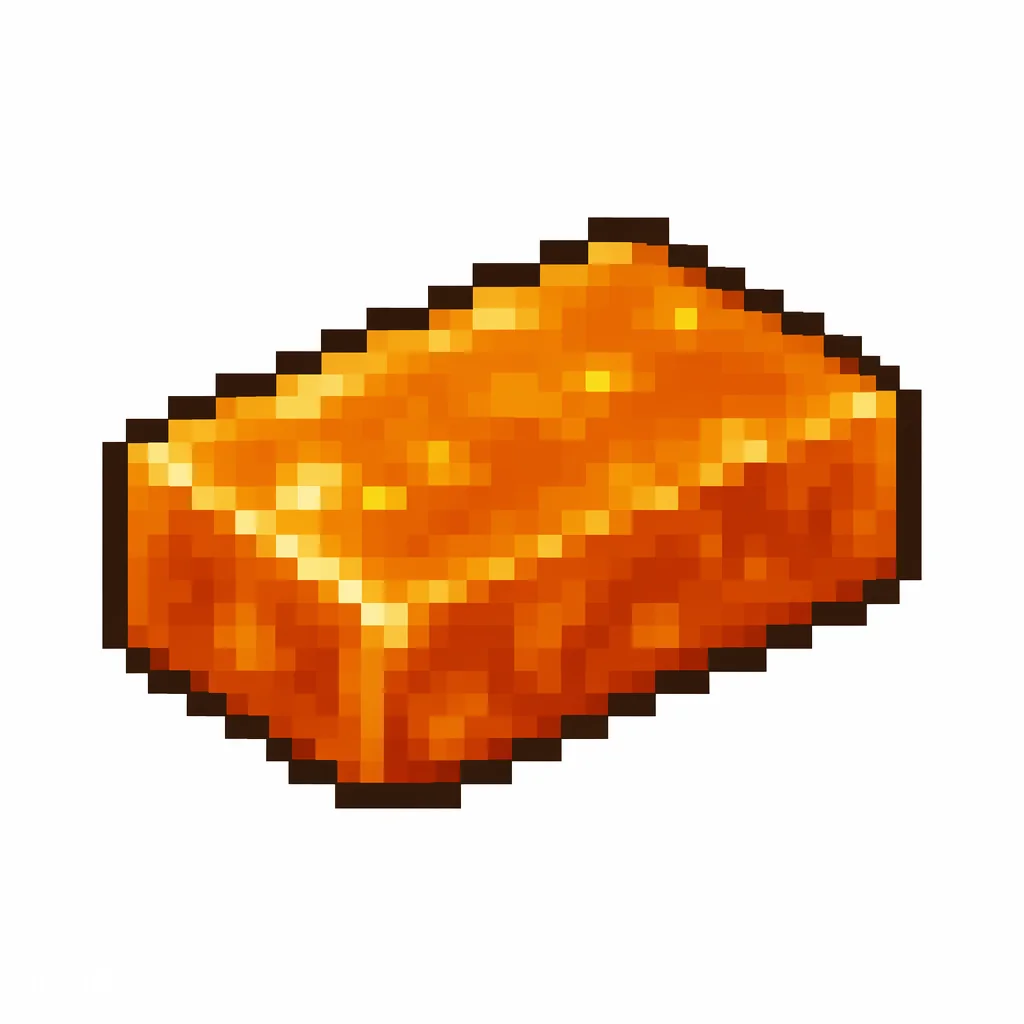 Pixel art illustration of a resin brick in chunky voxel game style