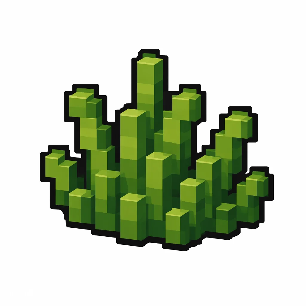 Pixel art illustration of a short grass in chunky voxel game style