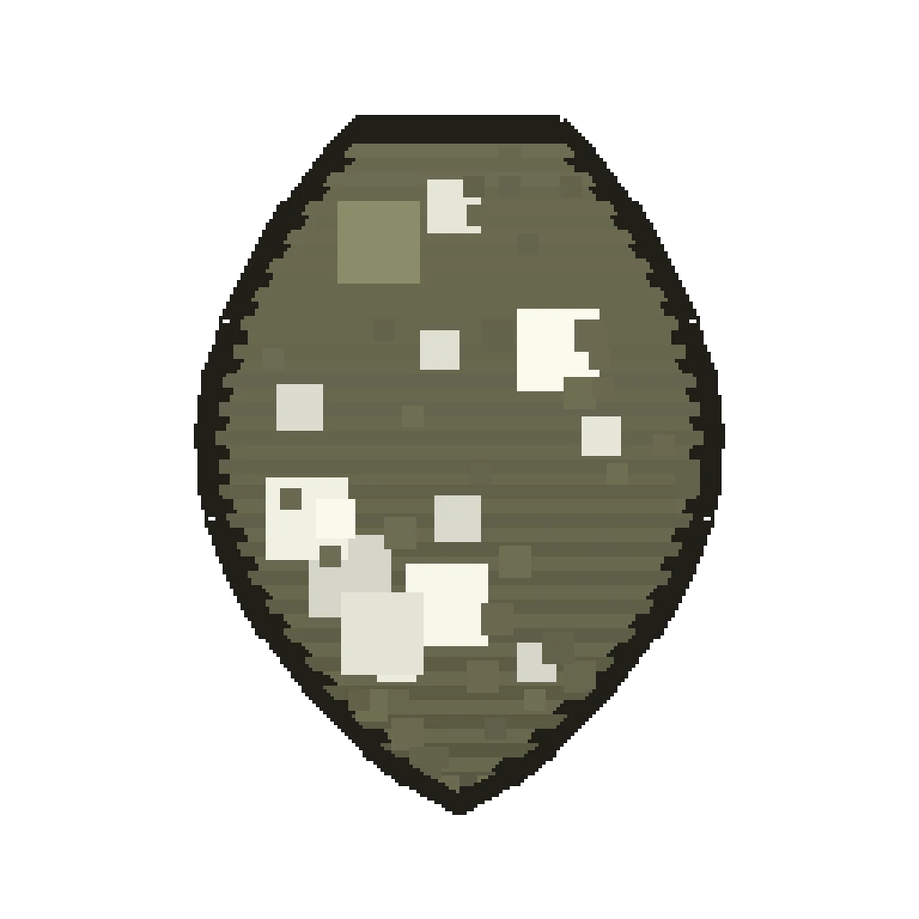 Pixel art illustration of a Skeleton Horse Spawn Egg with a two-tone speckled shell