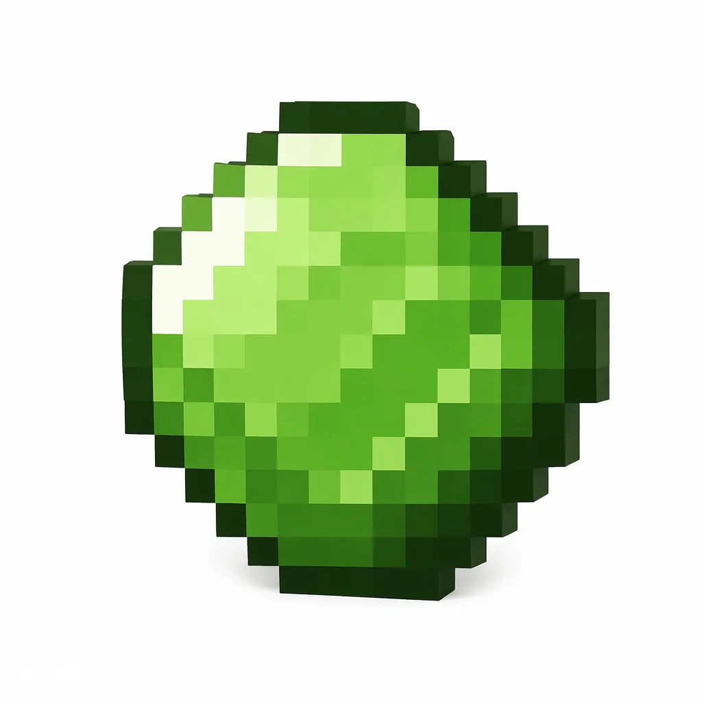Pixel art illustration of a gooey bright green slime ball