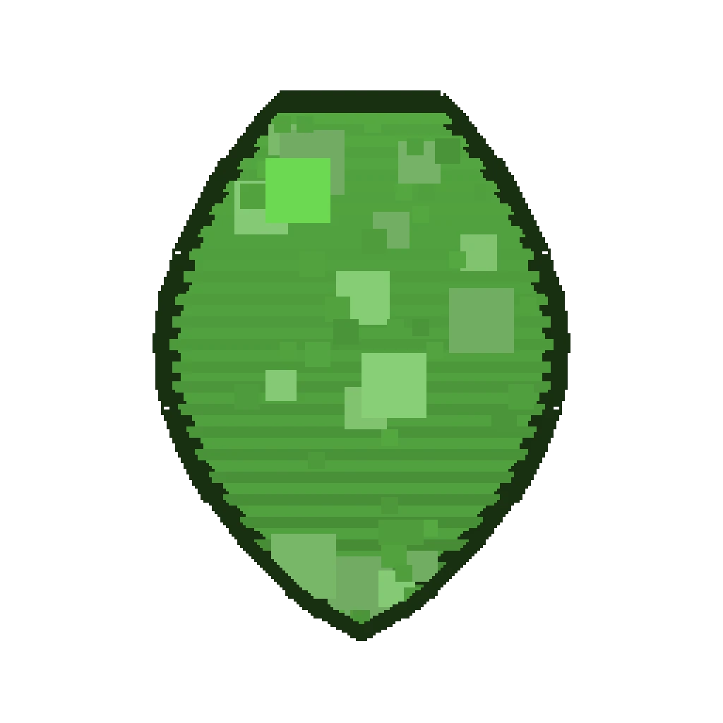 Pixel art illustration of a Slime Spawn Egg with a two-tone speckled shell