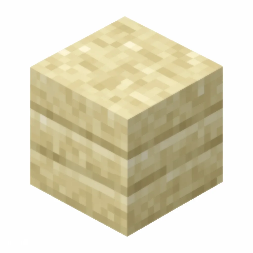 Pixel art illustration of a smooth sandstone in chunky voxel game style