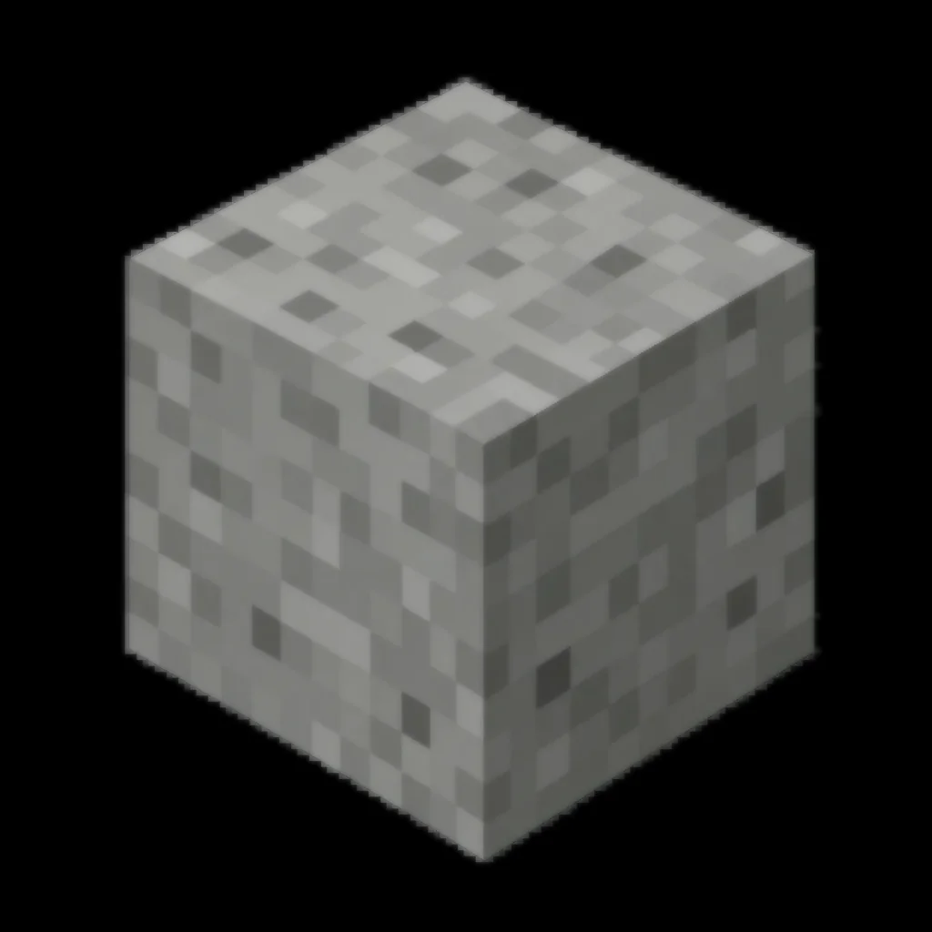 Pixel art illustration of a smooth stone in chunky voxel game style