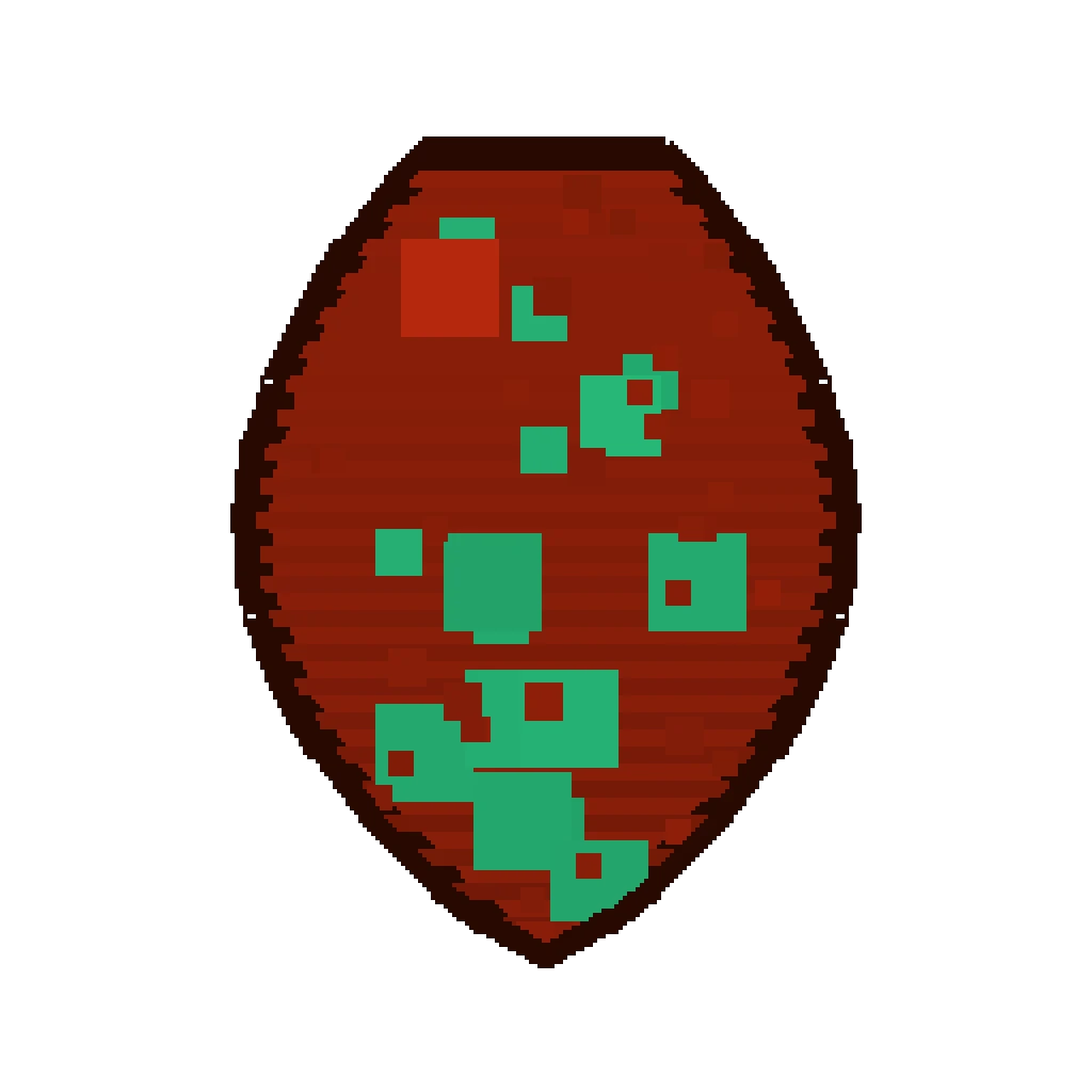 Pixel art illustration of a Sniffer Spawn Egg with a two-tone speckled shell