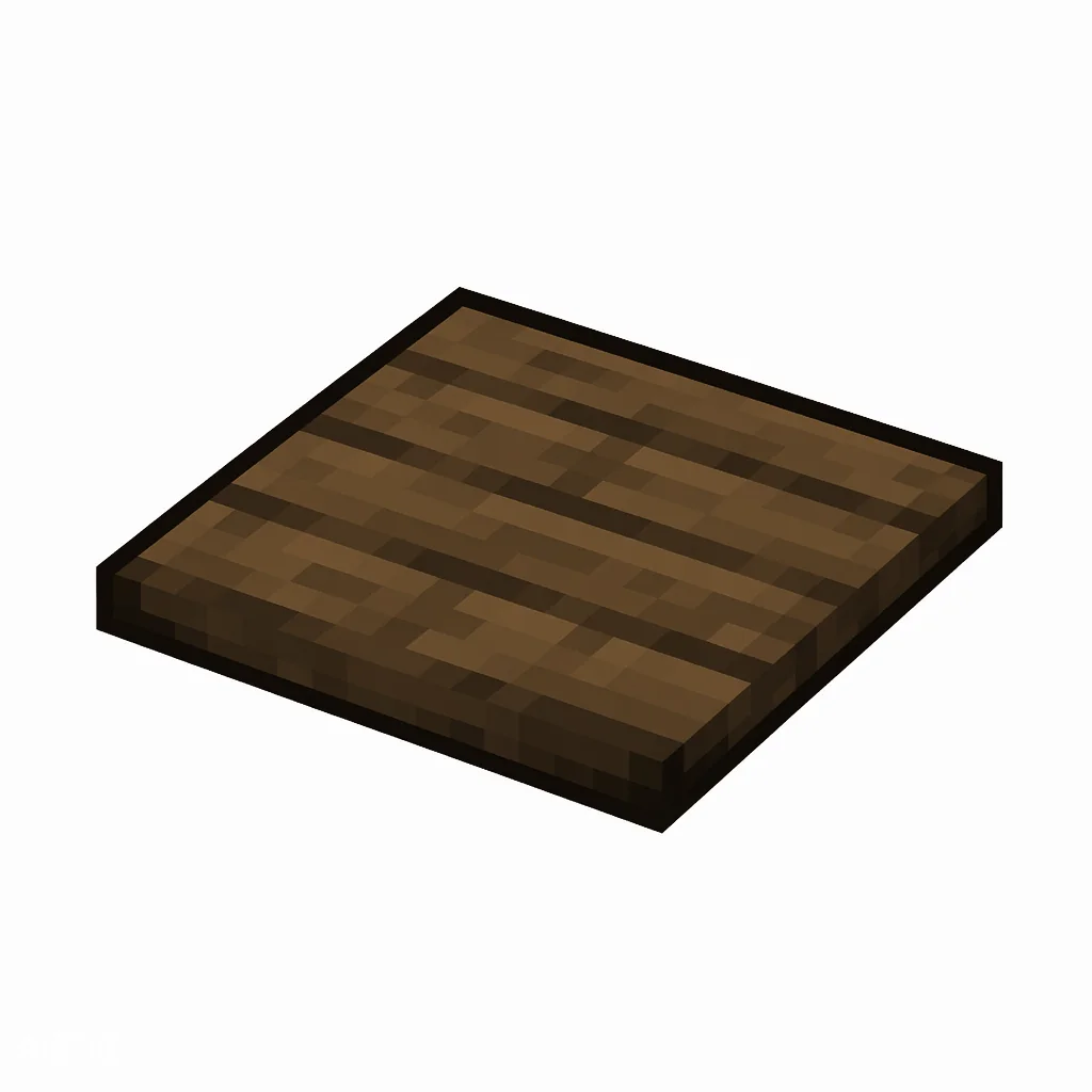 Pixel art illustration of a thin flat spruce wood pressure plate