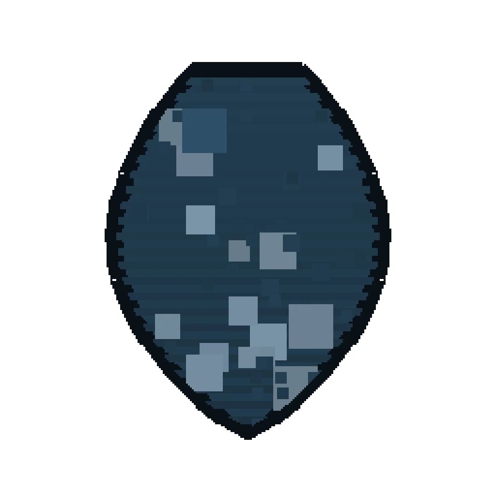 Pixel art illustration of a Squid Spawn Egg with a two-tone speckled shell