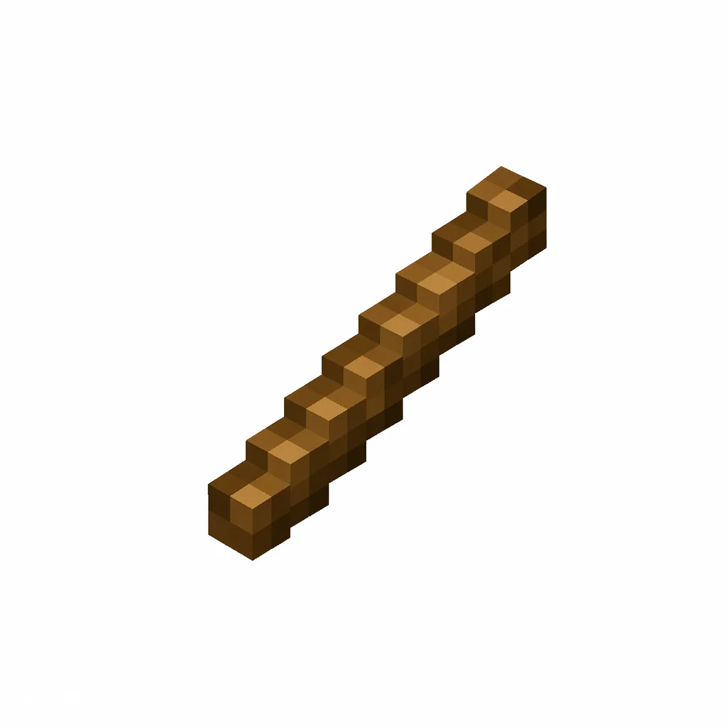 Pixel art illustration of a simple light brown wooden stick
