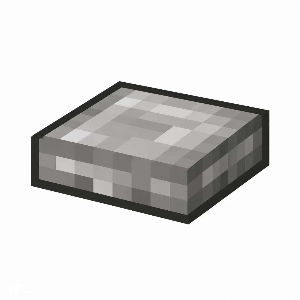Pixel art illustration of a stone slab, a half-height flat block