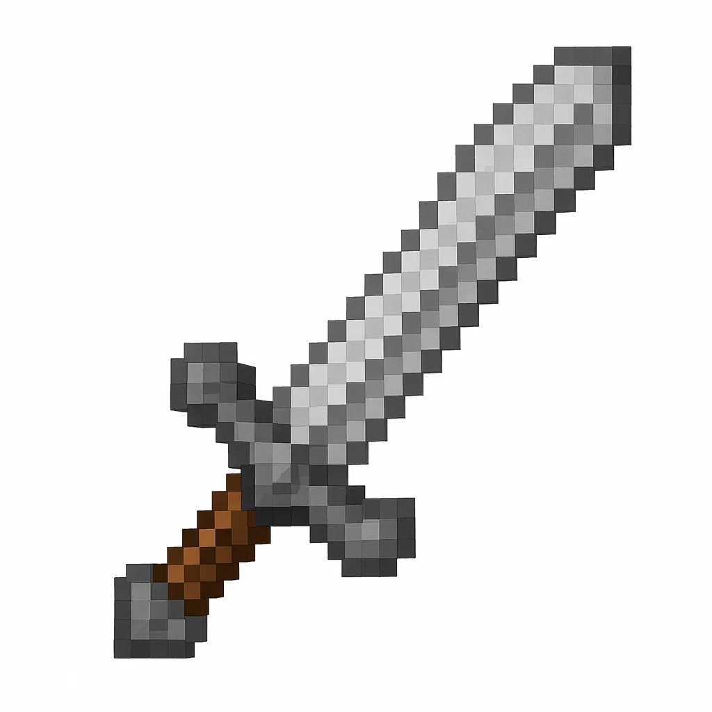 Original pixel art Stone Sword icon with a gray blade and dark hilt