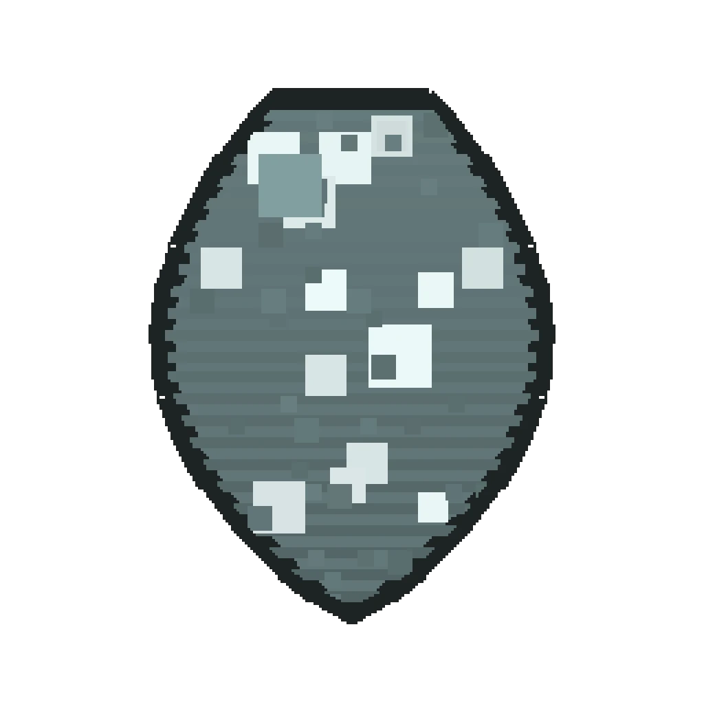Pixel art illustration of a Stray Spawn Egg with a two-tone speckled shell