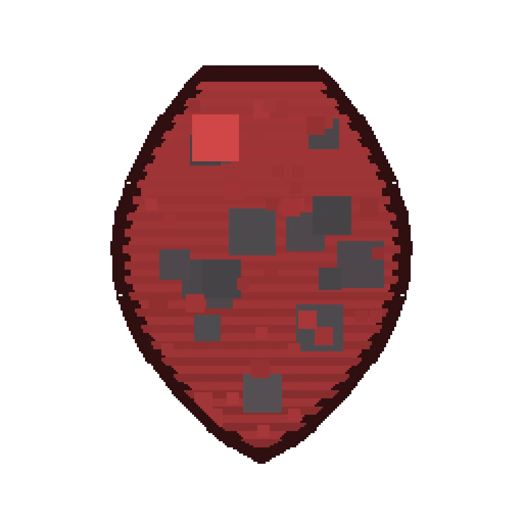 Pixel art illustration of a Strider Spawn Egg with a two-tone speckled shell