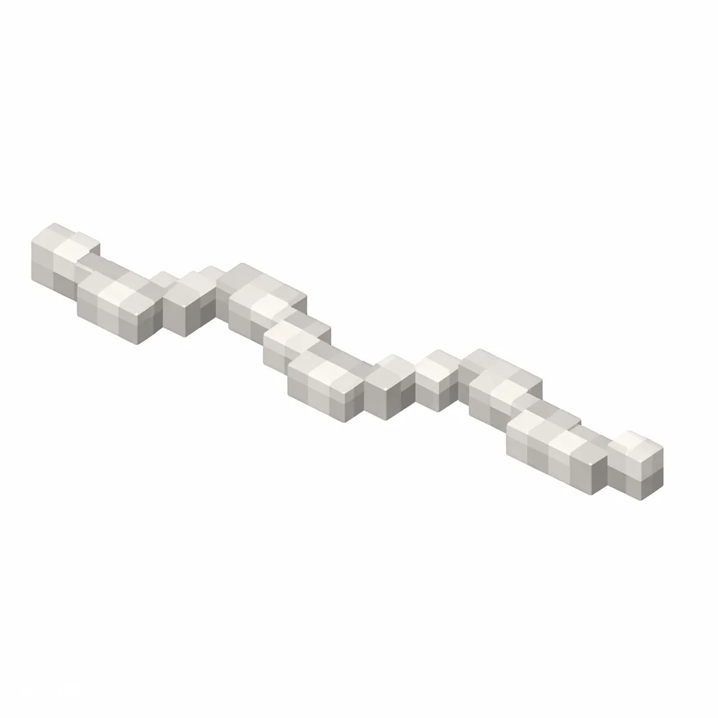 Pixel art illustration of a loose strand of white string