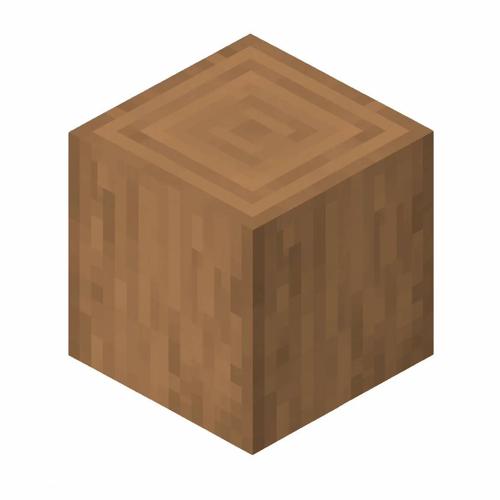 Pixel art illustration of a stripped jungle wood, smooth bark-free wood
