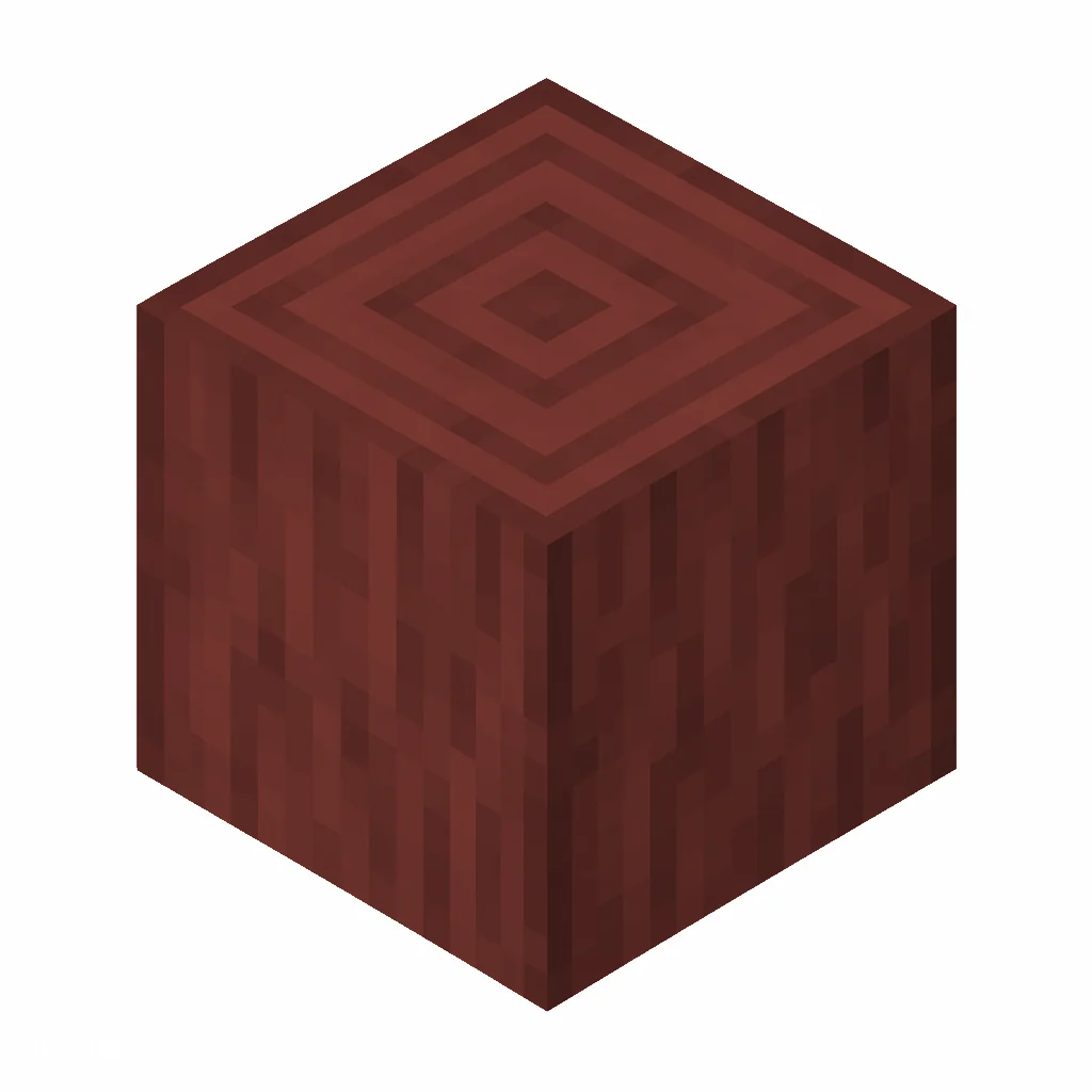 Pixel art illustration of a stripped mangrove log, smooth bark-free wood