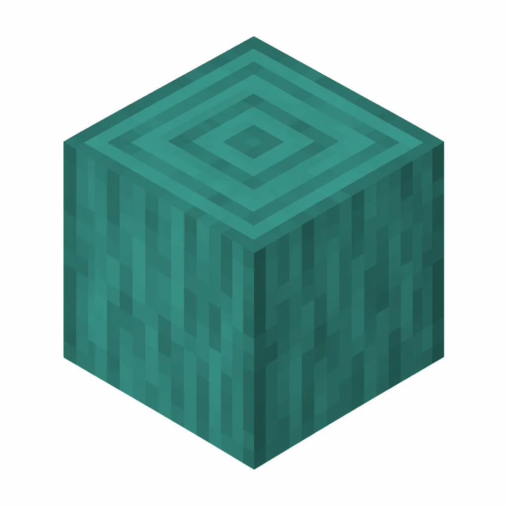 Pixel art illustration of a stripped warped stem, smooth bark-free wood